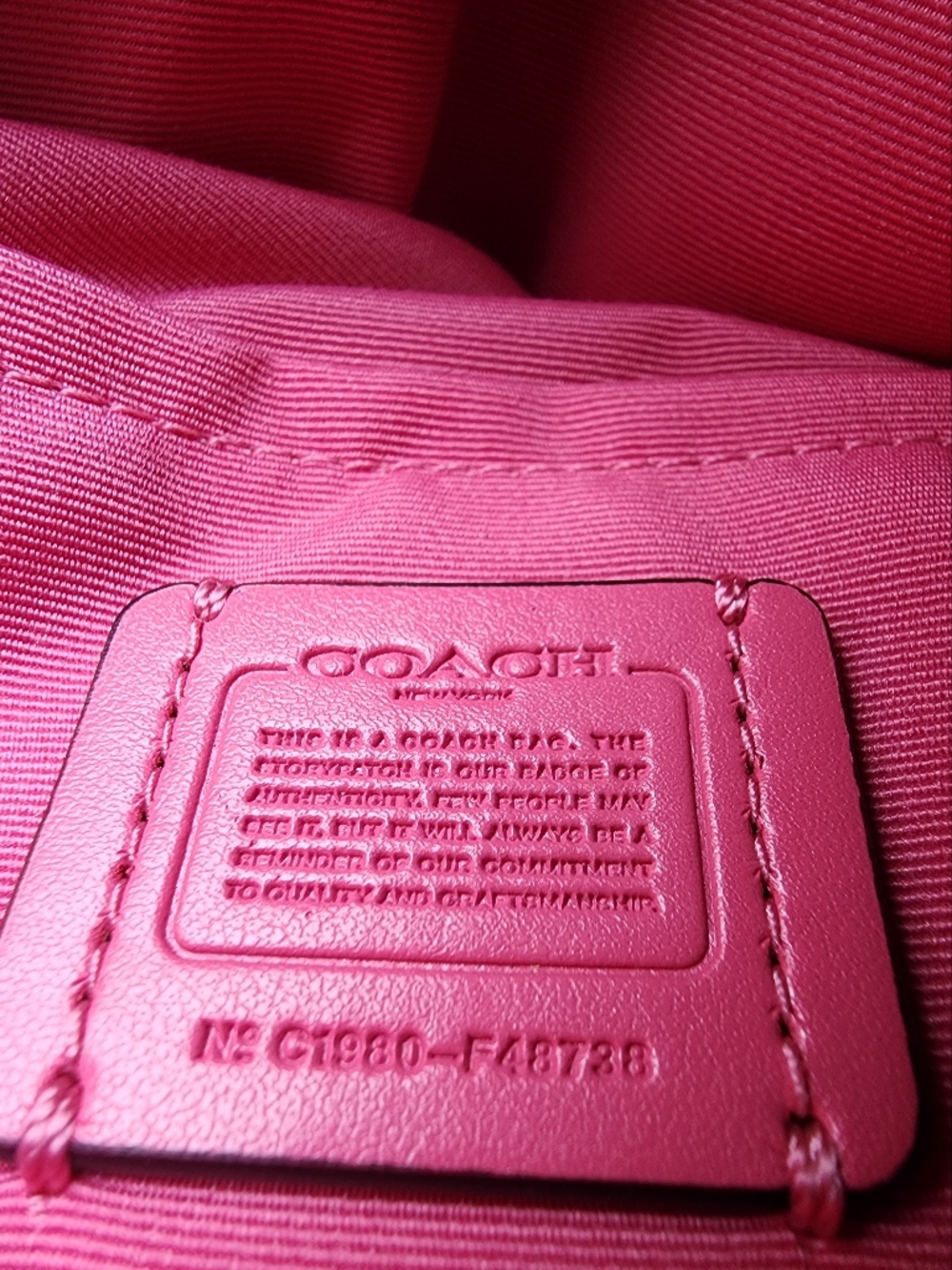 ✨️NWT✨️ Coach Pebbled Leather Belt Bag, Pink Ruby, 2019, $298 MSRP - Picture 9 of 9